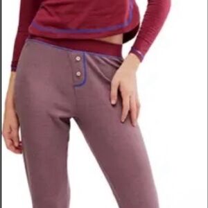 Free People Burgundy and Purple Pajama Set